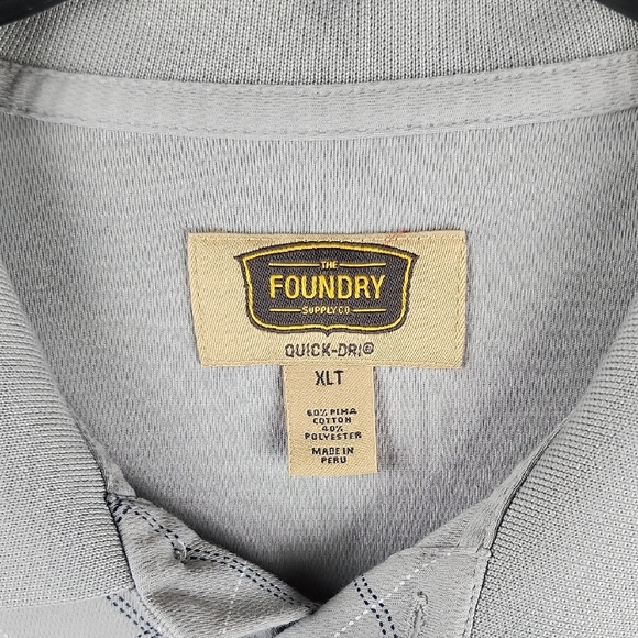 The Foundry Supply Co Gray Polo Shirt with Geometric Pattern - Picture 2 of 7